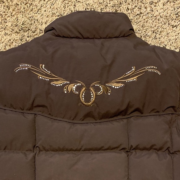 🌟HP🌟 Ladies Brown Puffer Vest with design - Picture 6 of 6